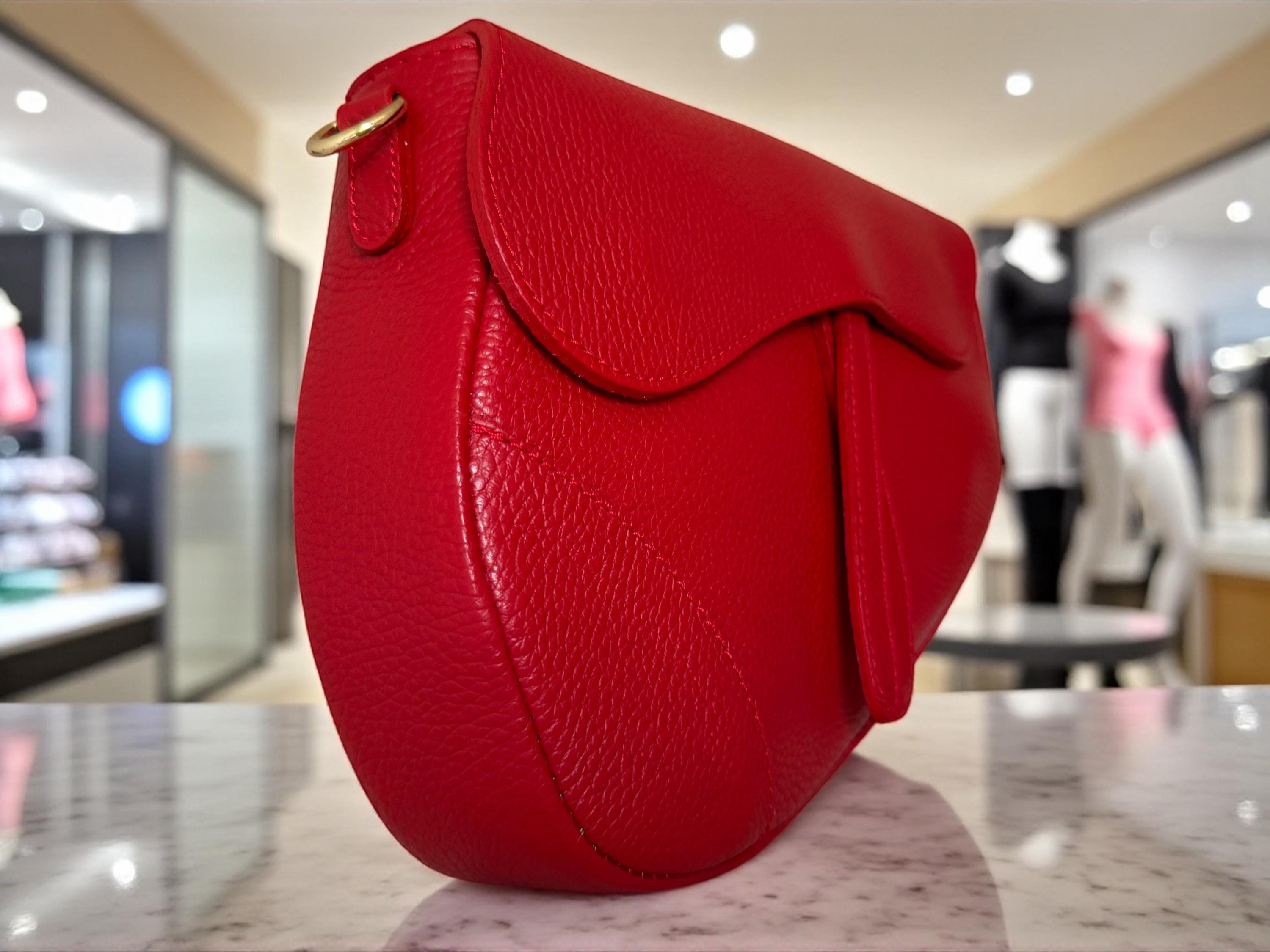 Pebble leather Saddle Flap Asymmetric Bag
