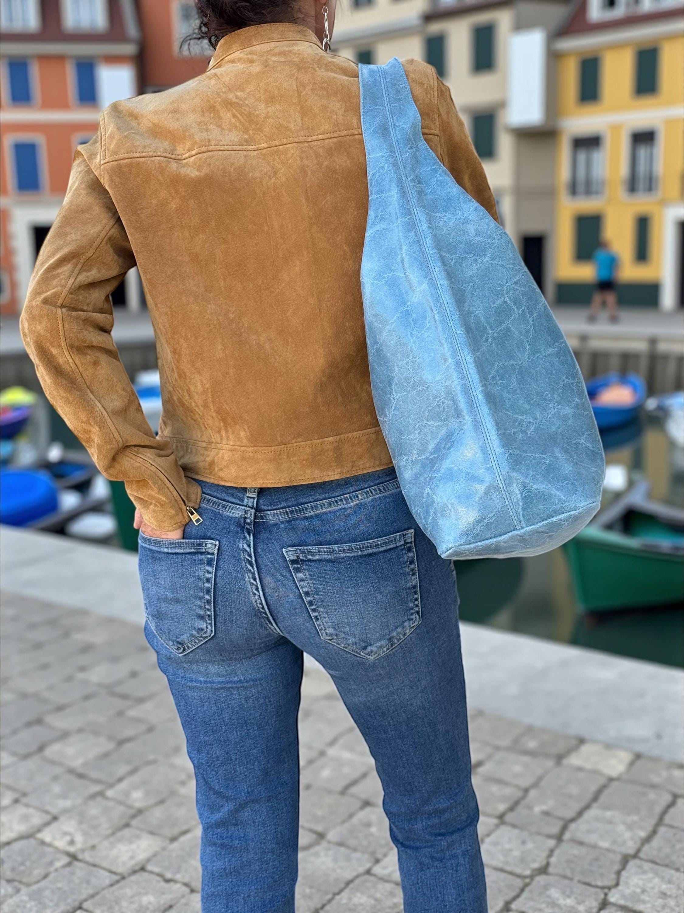 Slouchy Leather hobo bag