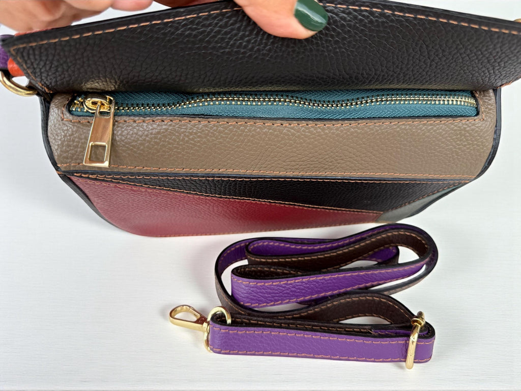Genuine Leather Multicolor Handbag