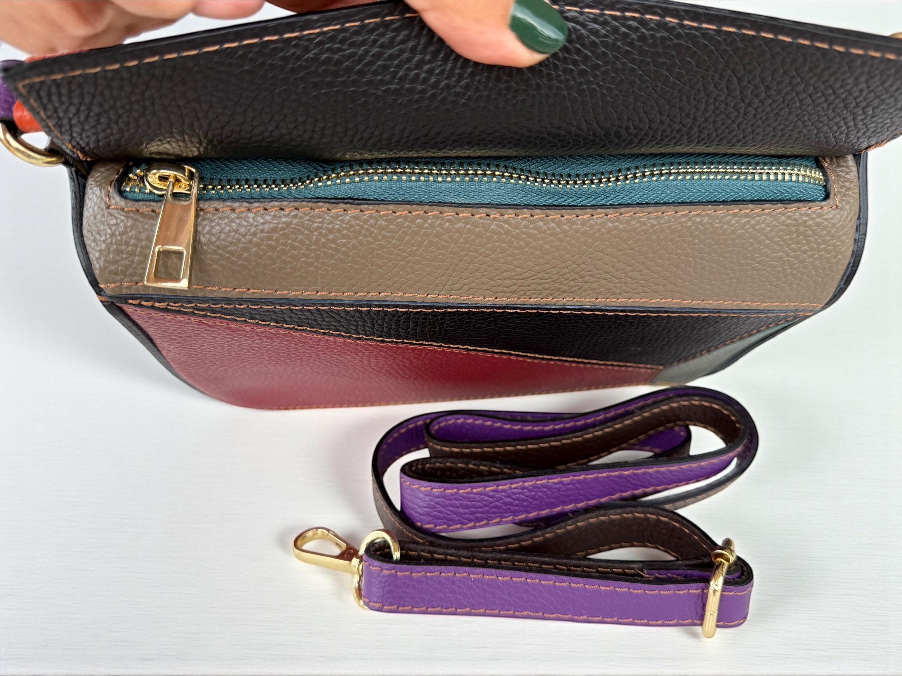Genuine Leather Multicolor Handbag
