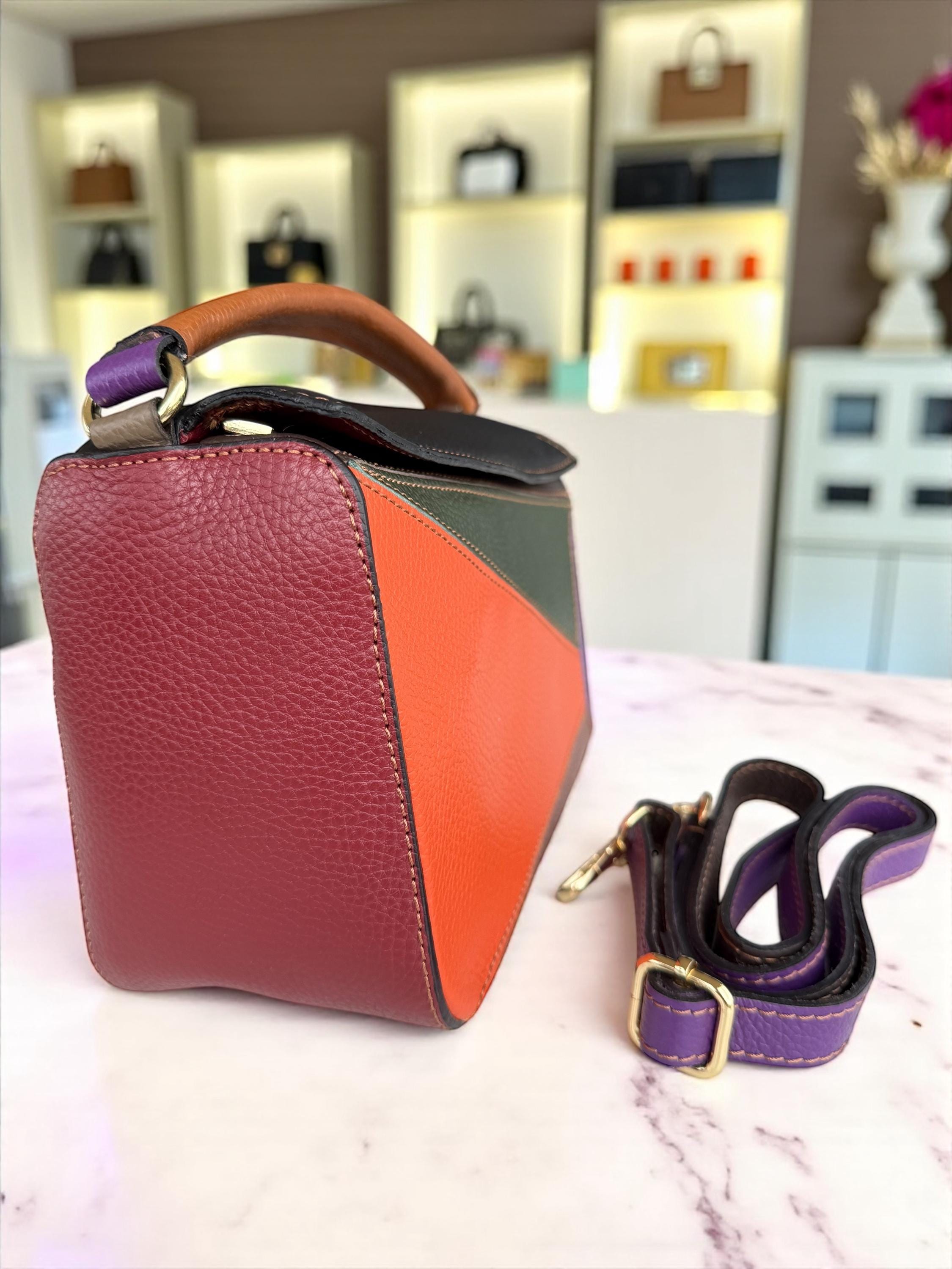 Genuine Leather Multicolor Handbag