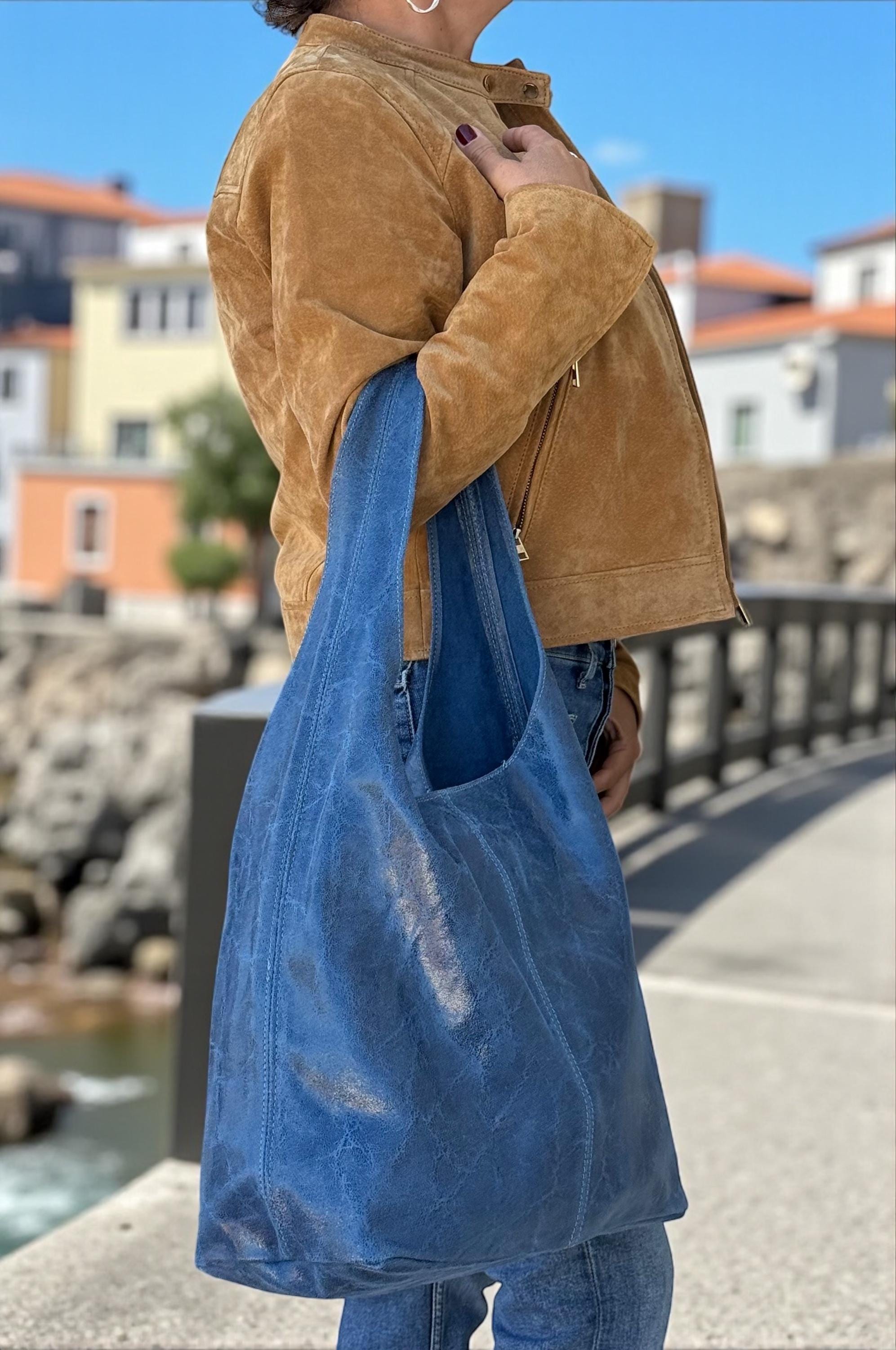 Slouchy Genuine Leather Brown hobo bag