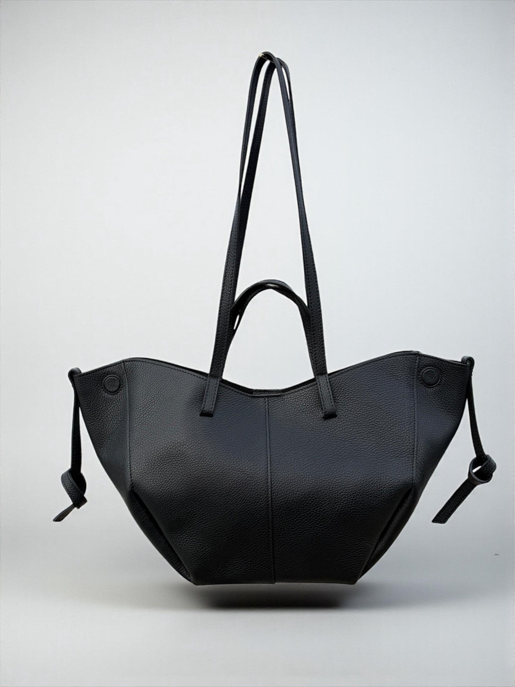 Pebbled Leather big size convertible trapezoidalShopper