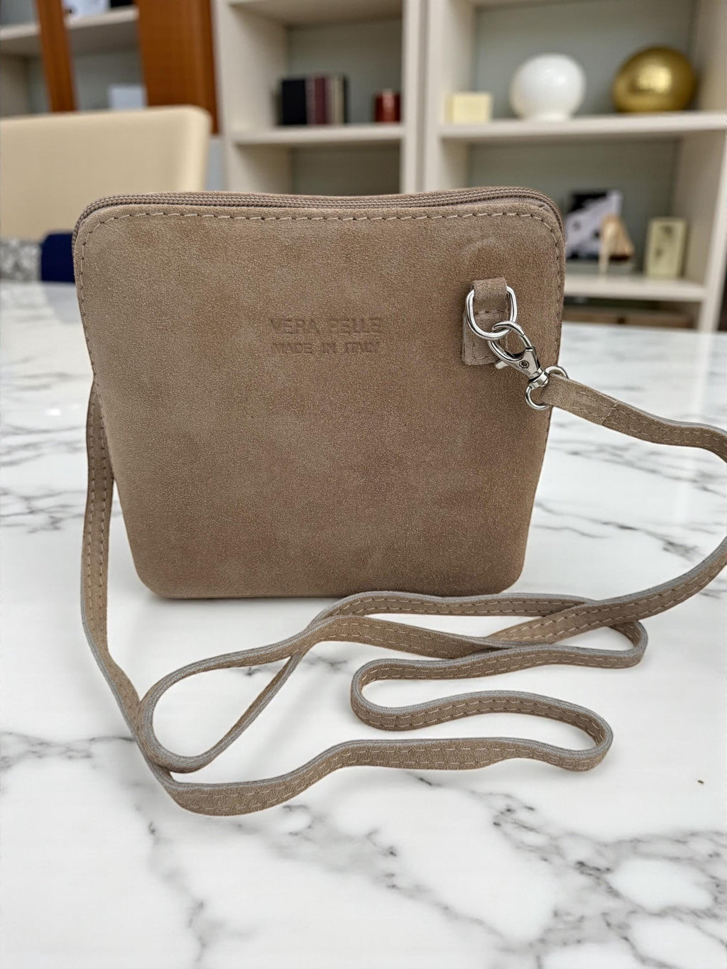 Taupe Suede Mini Bag