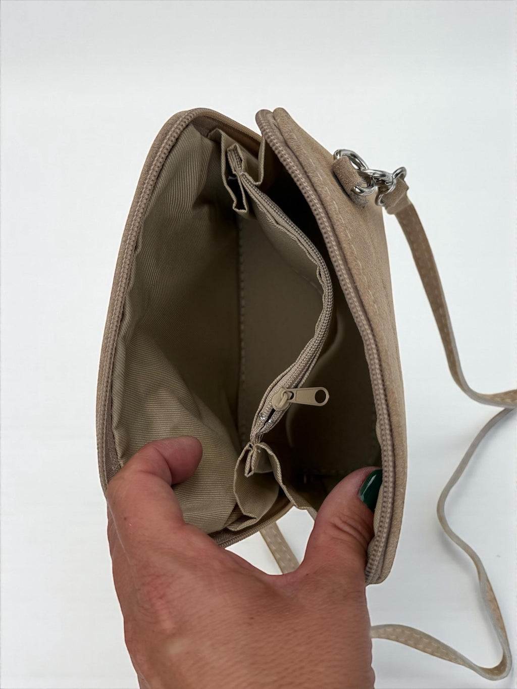 Taupe Suede Mini Bag