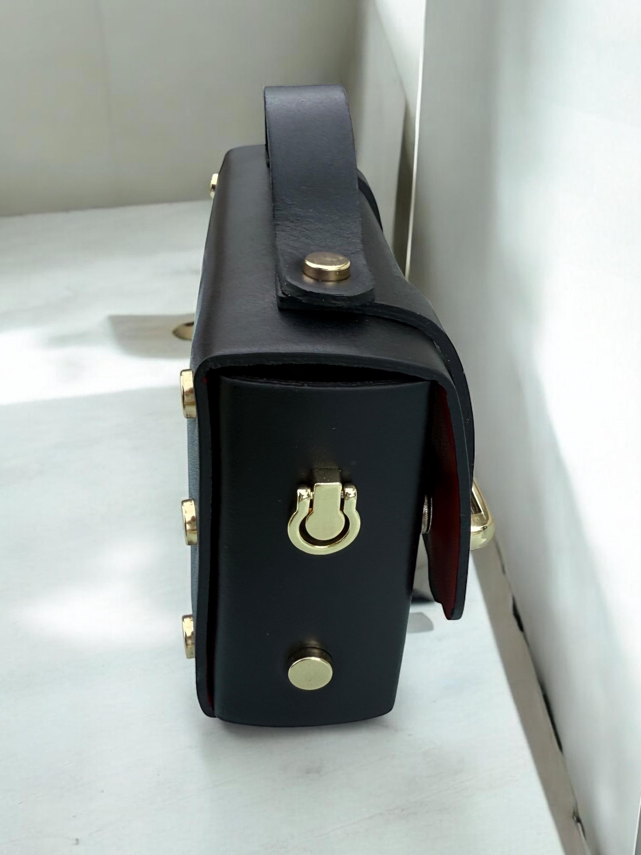 Leather Structured Mini Box Bag