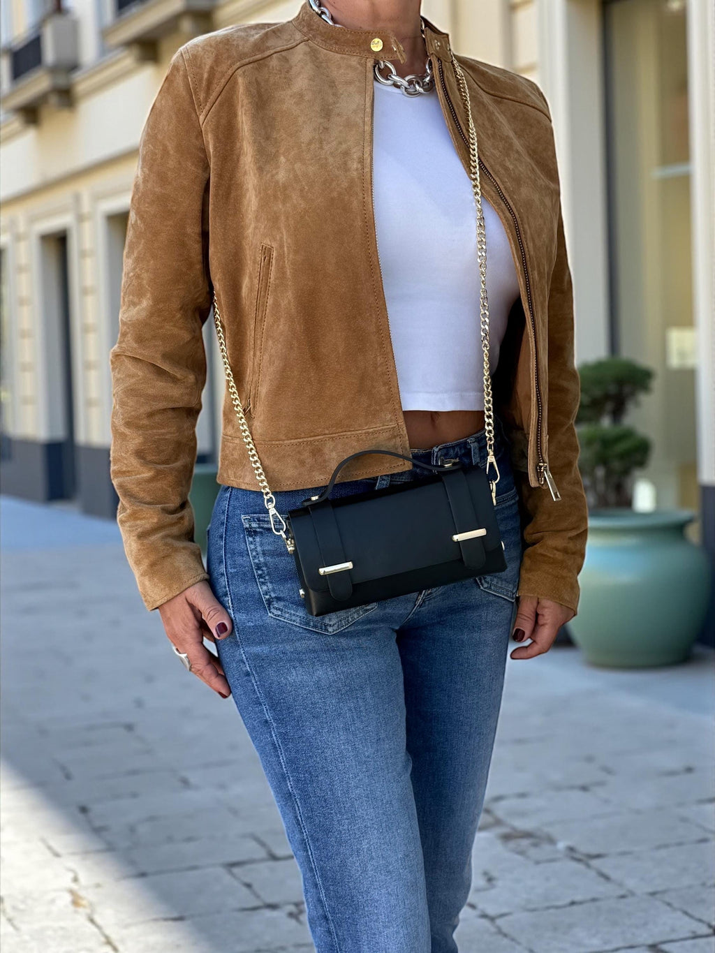Leather Structured Mini Box Bag