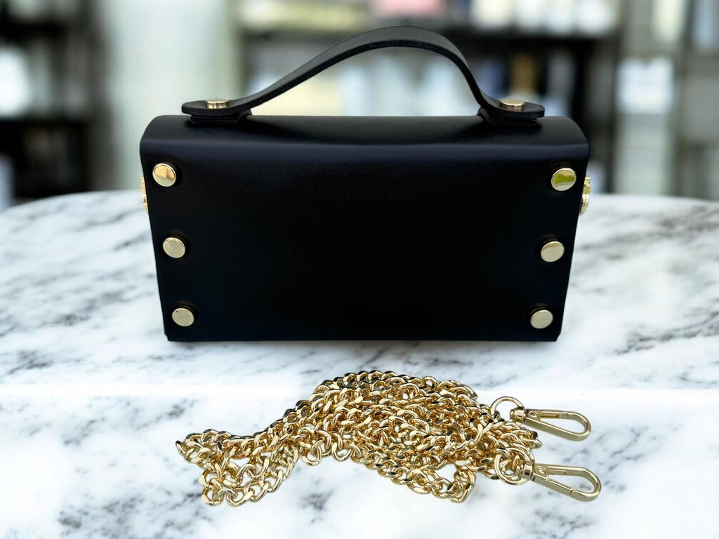 Leather Structured Mini Box Bag