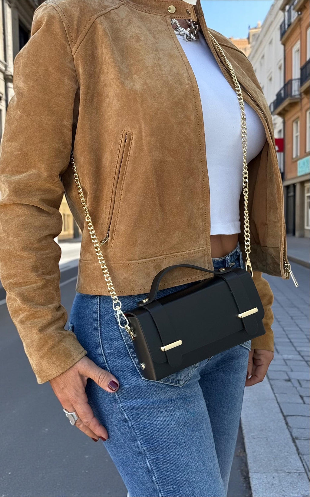 Leather Structured Mini Box Bag
