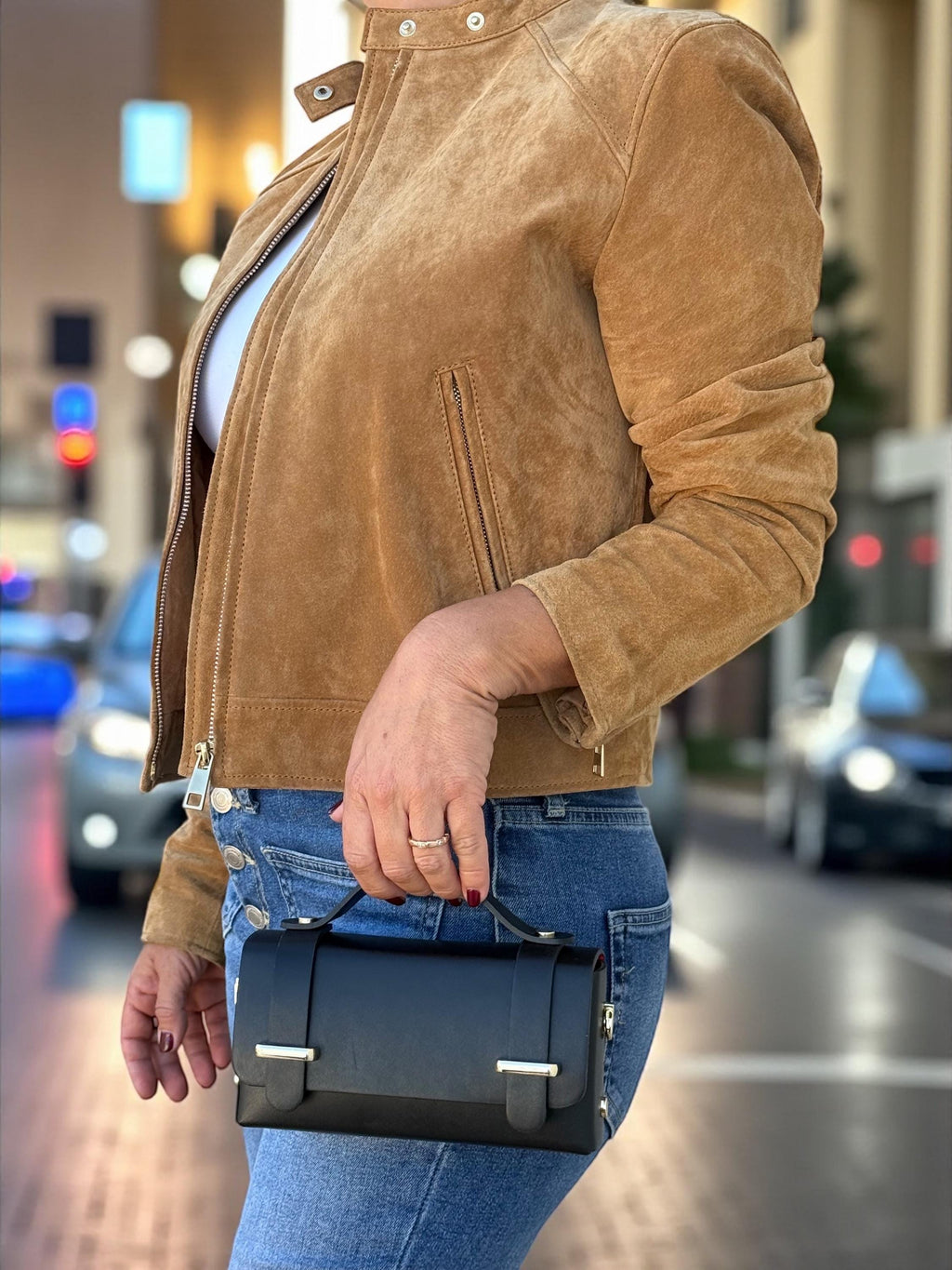 Leather Structured Mini Box Bag