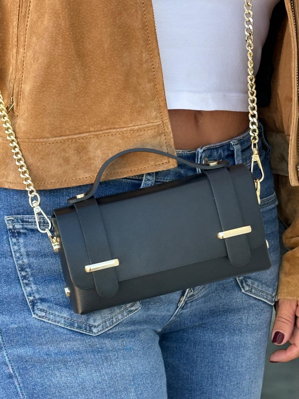 Leather Structured Mini Box Bag