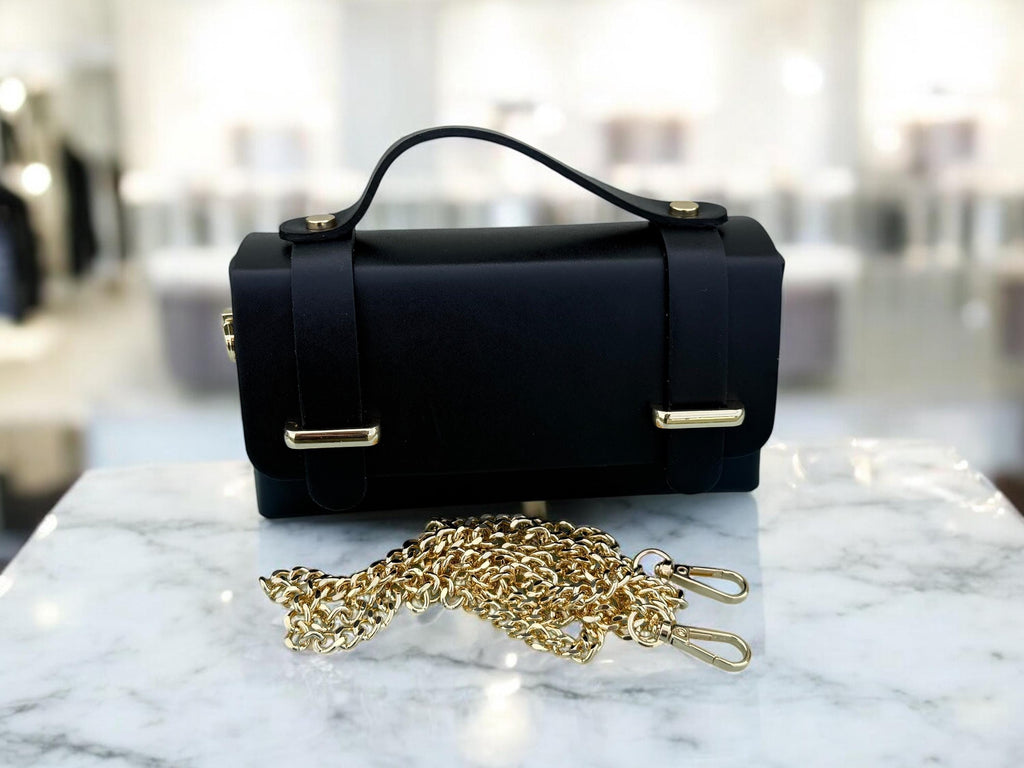 Leather Structured Mini Box Bag