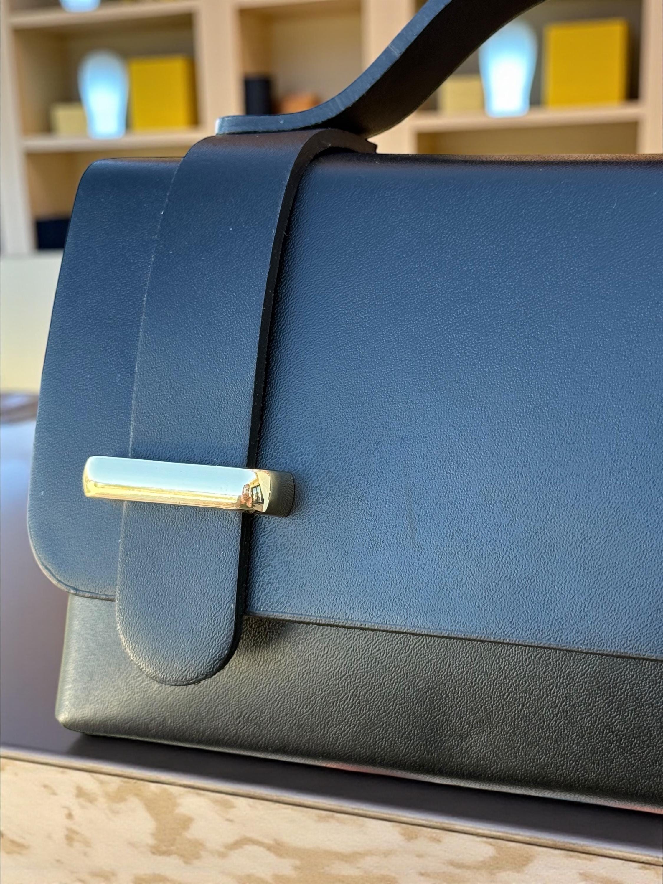 Leather Structured Mini Box Bag