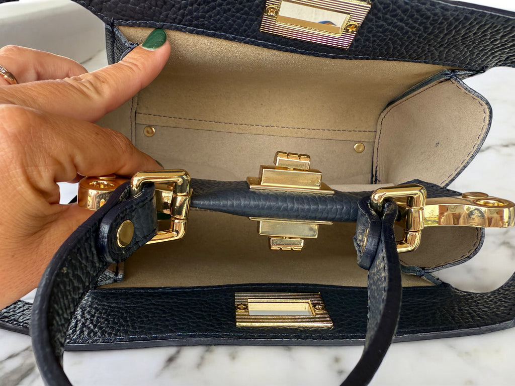 Pebble Leather Classic Toupe saddle handbag