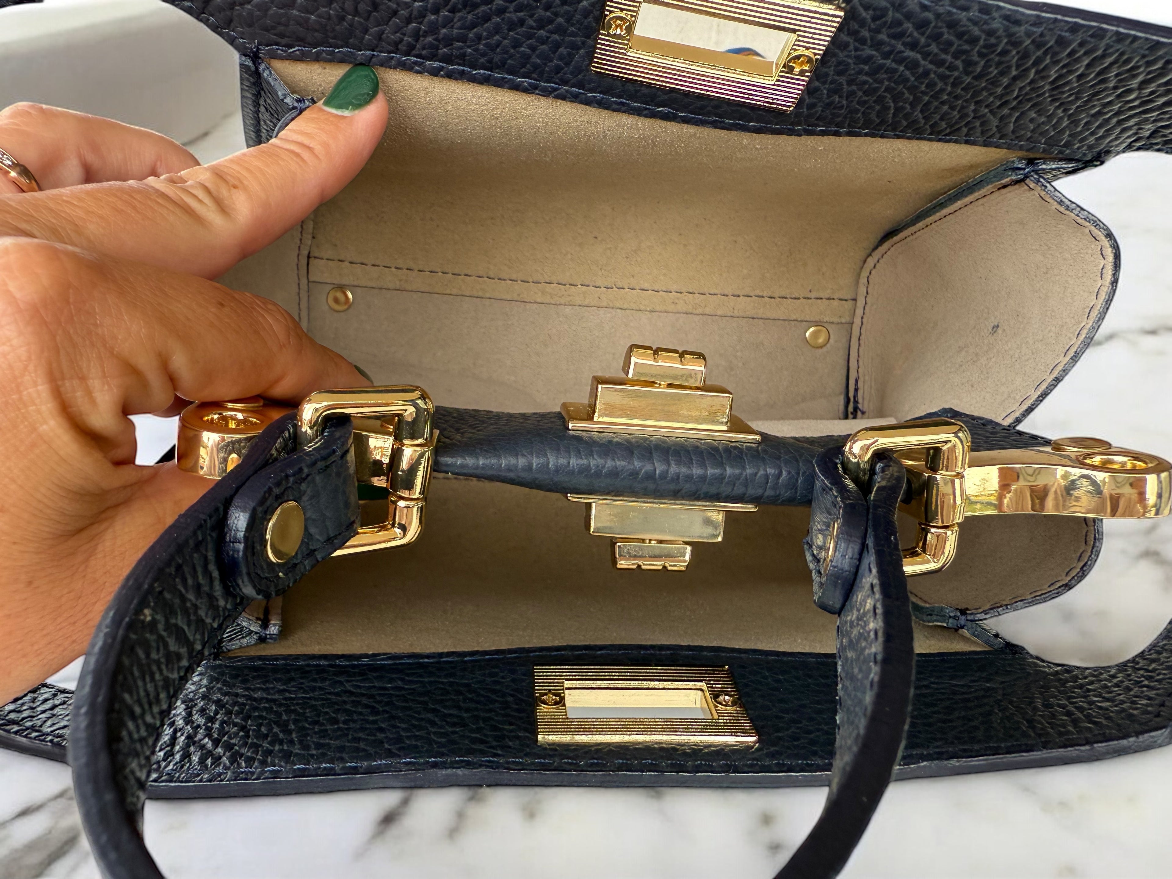 Pebble Leather Classic Toupe saddle handbag