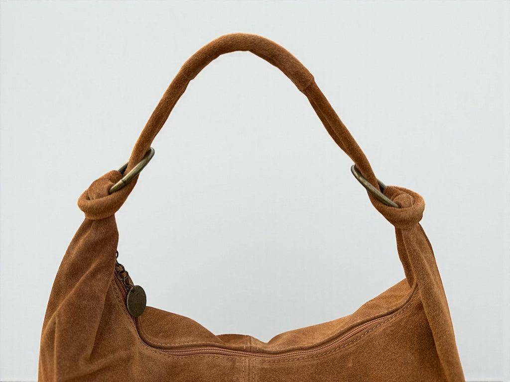 Antique brass  hardware suede brown tote bag Paloma Palomo