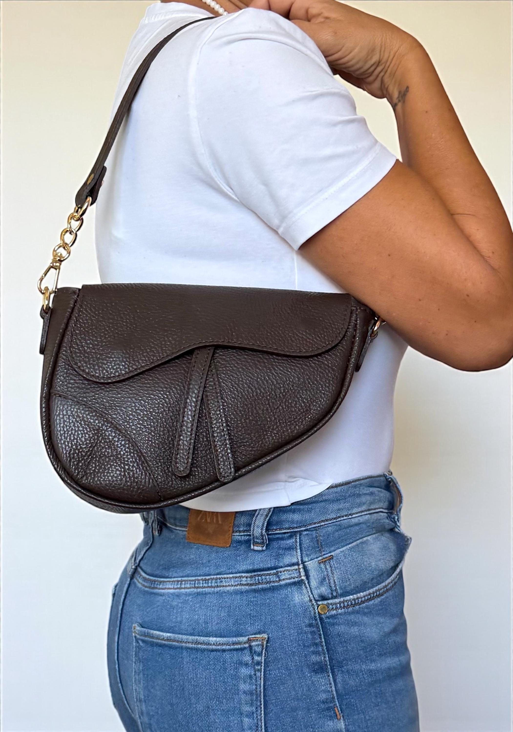 Asymmetric Brown Pebbled leather bag Paloma Palomo