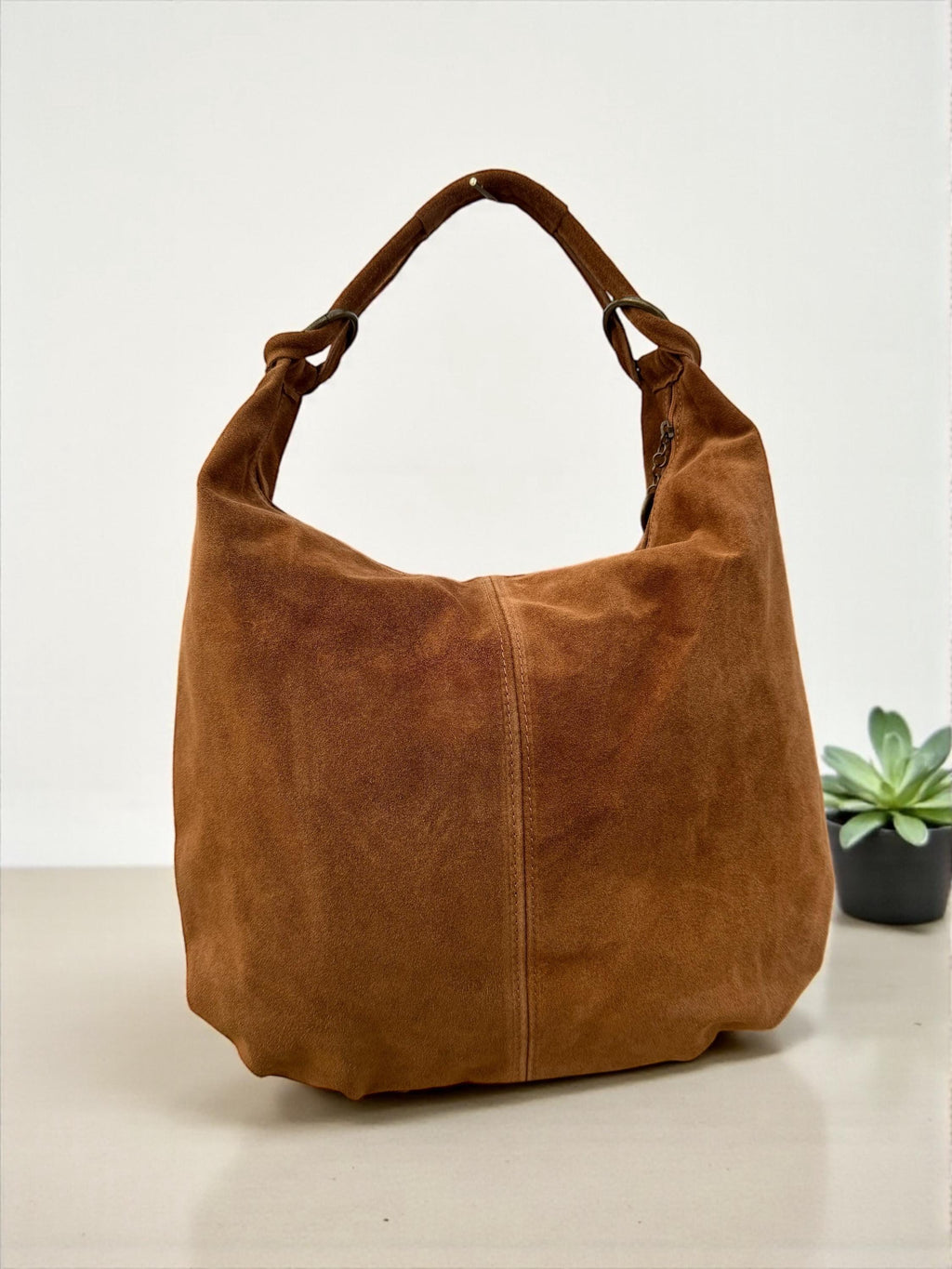 Bolso boho en ante marron