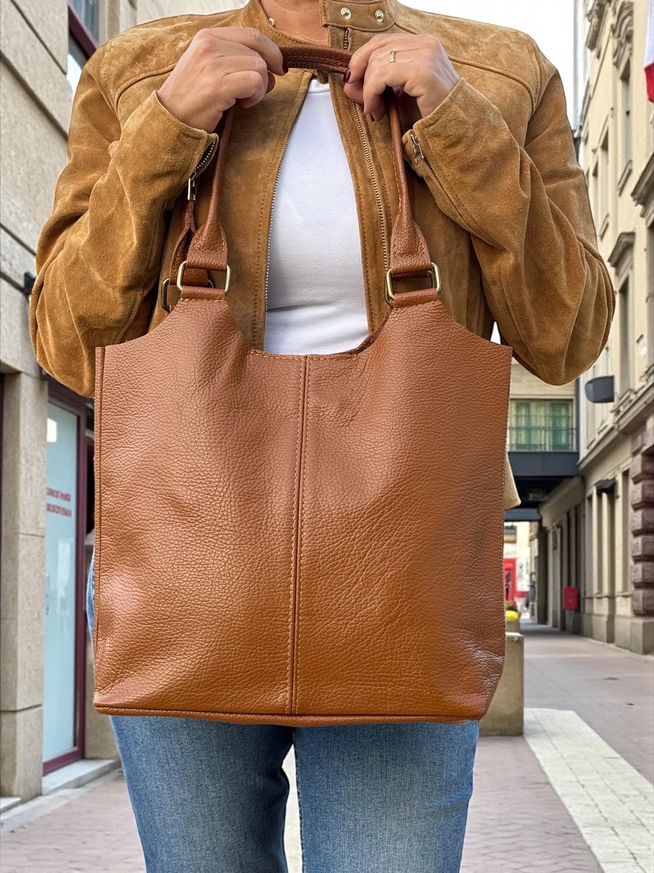 Leather shopper