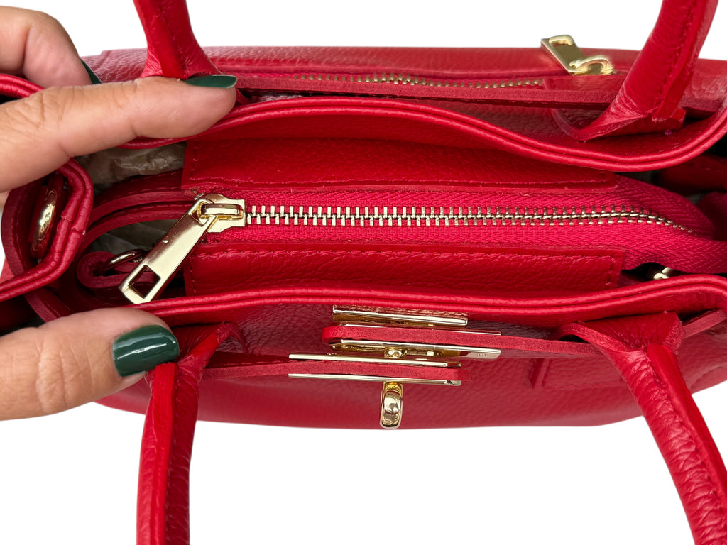 Pebbled  Leather Top-Handle Handbag