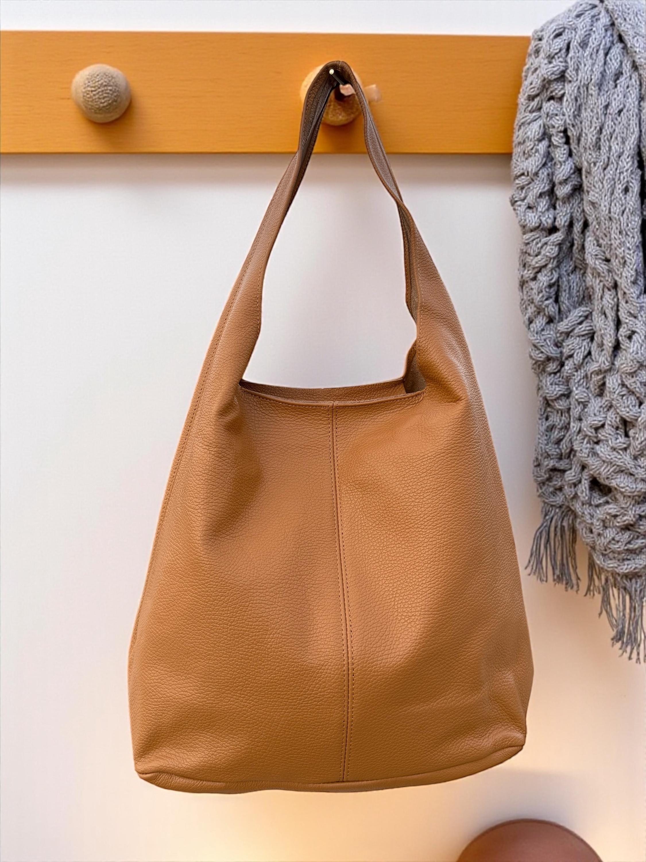 Camel Brown leather laptop bag Paloma Palomo
