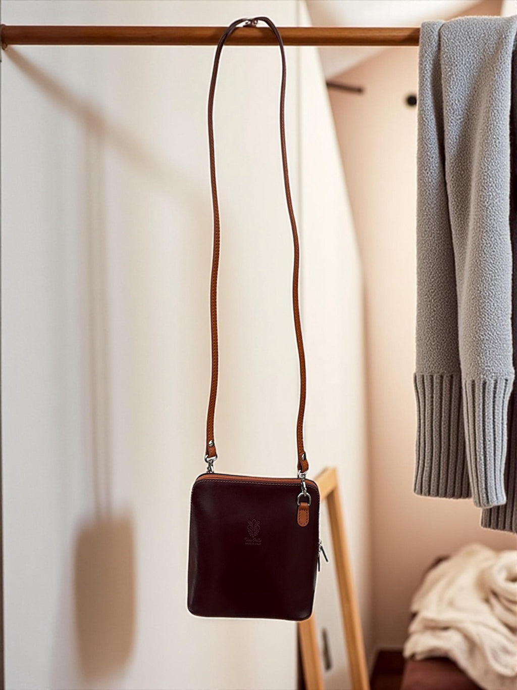 Crossbody burgundy leather mini bag Paloma Palomo