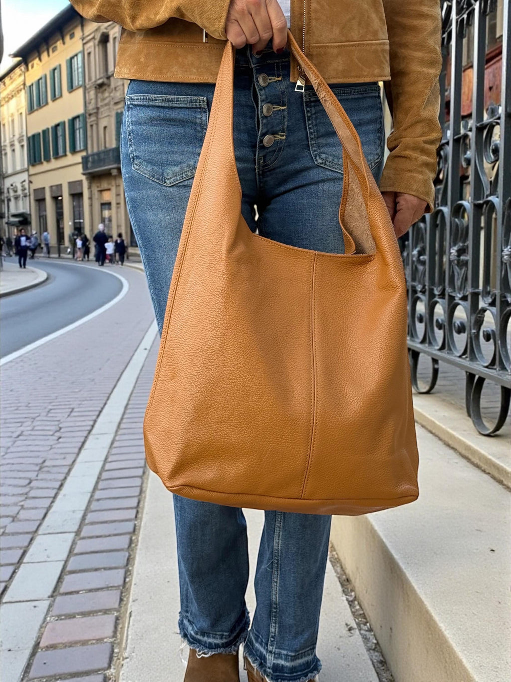Italian pebbled genuine leather tote bag Paloma Palomo