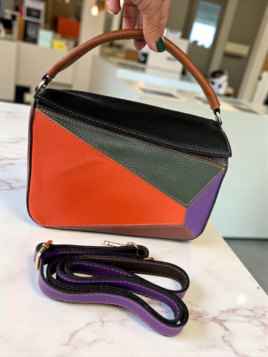 Classic leather italian bag