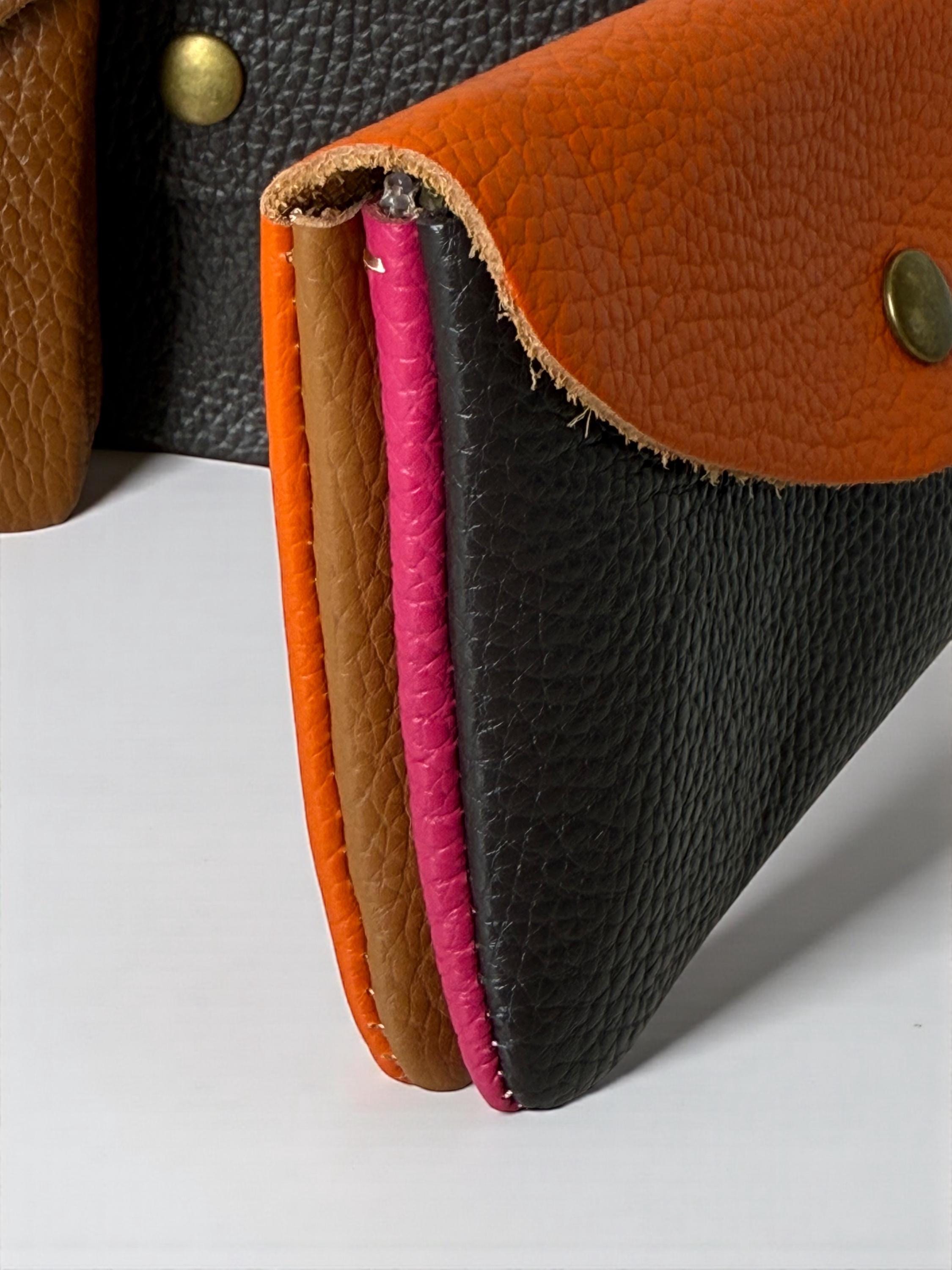 colorful genuine leather multi-pocket wallet