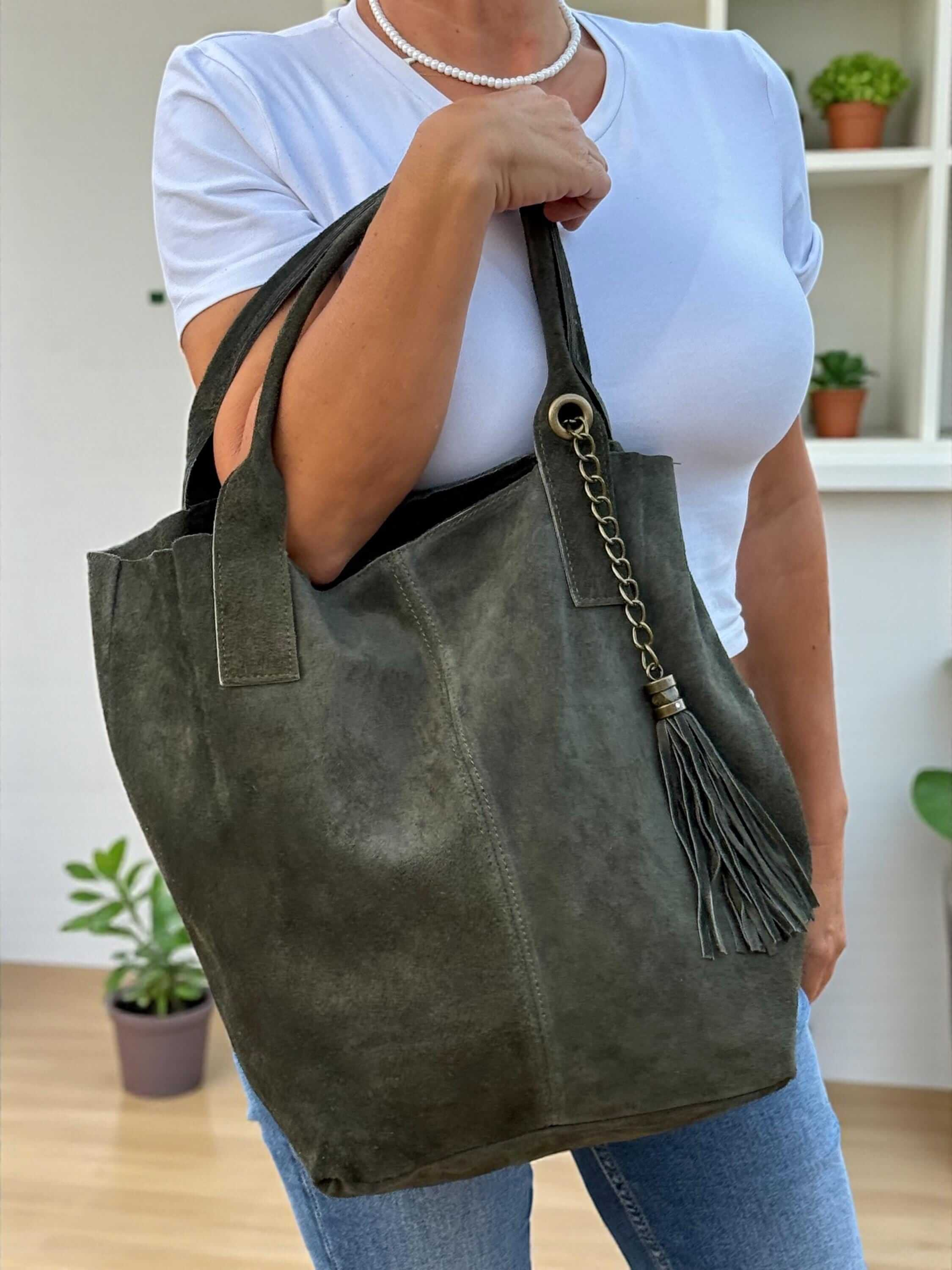 tassel olive green tote bag Paloma Palomo