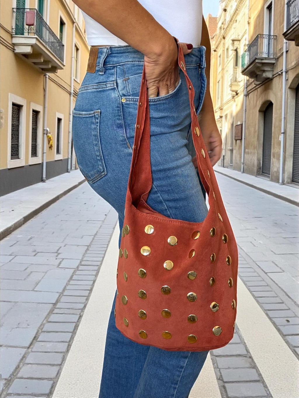urban style suede studded bag Paloma Palomo